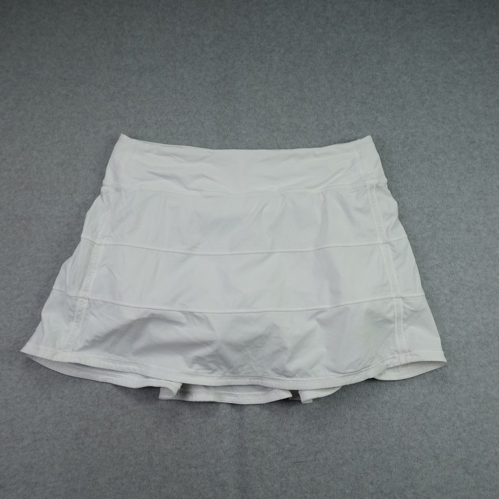 Lululemon Skort Womens 6 White Athletic Pace Setter Skirt Tennis Running